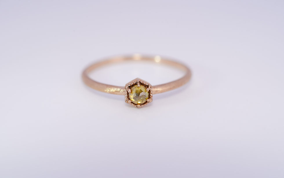 Thumbnail: K10YG Natural Color Rose Cut Diamond Ring