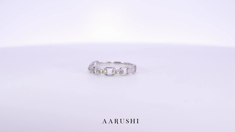 Thumbnail: K10WG Natural Color Rose Cut Diamond Ring