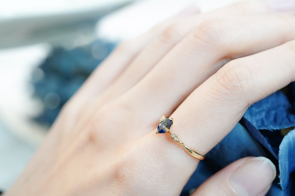 サムネイル： K10YG バイカラーサファイア リング