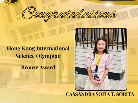 Congratulations, Cassandra Sofia T. Sorita!
