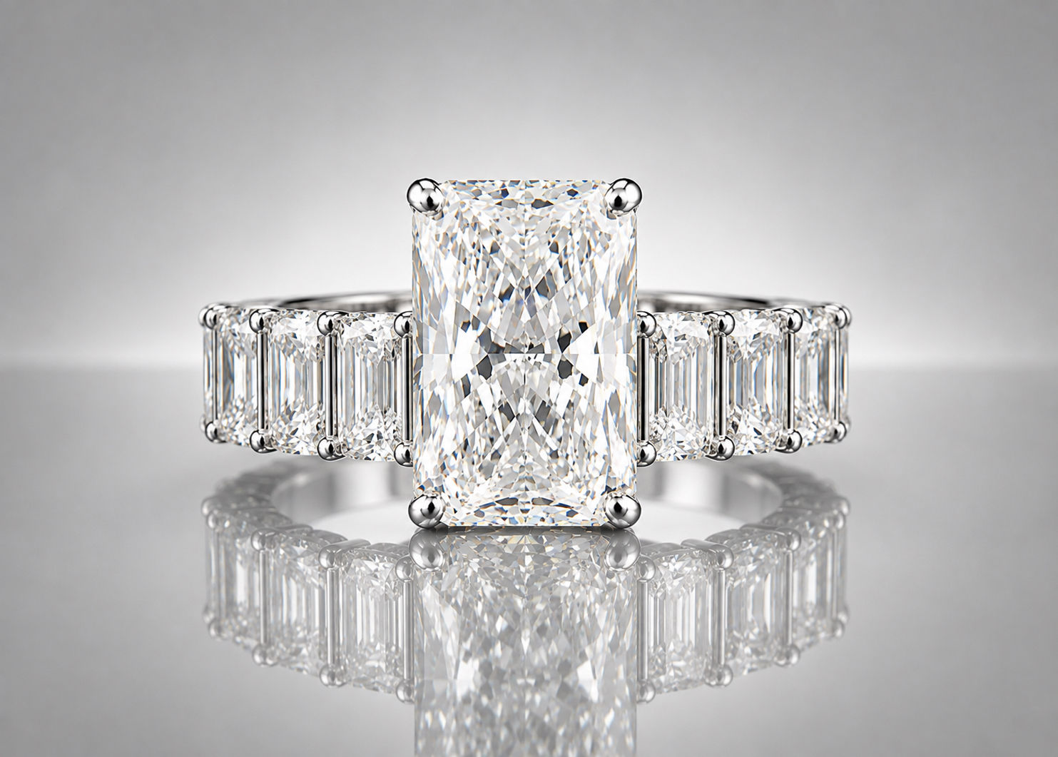 10 carat Radiant Cut Diamond Ring
