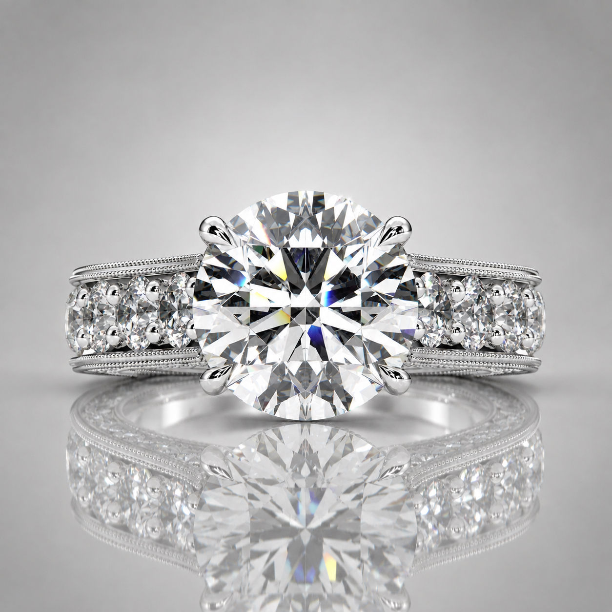 7+ carat Round Brilliant Diamond Ring