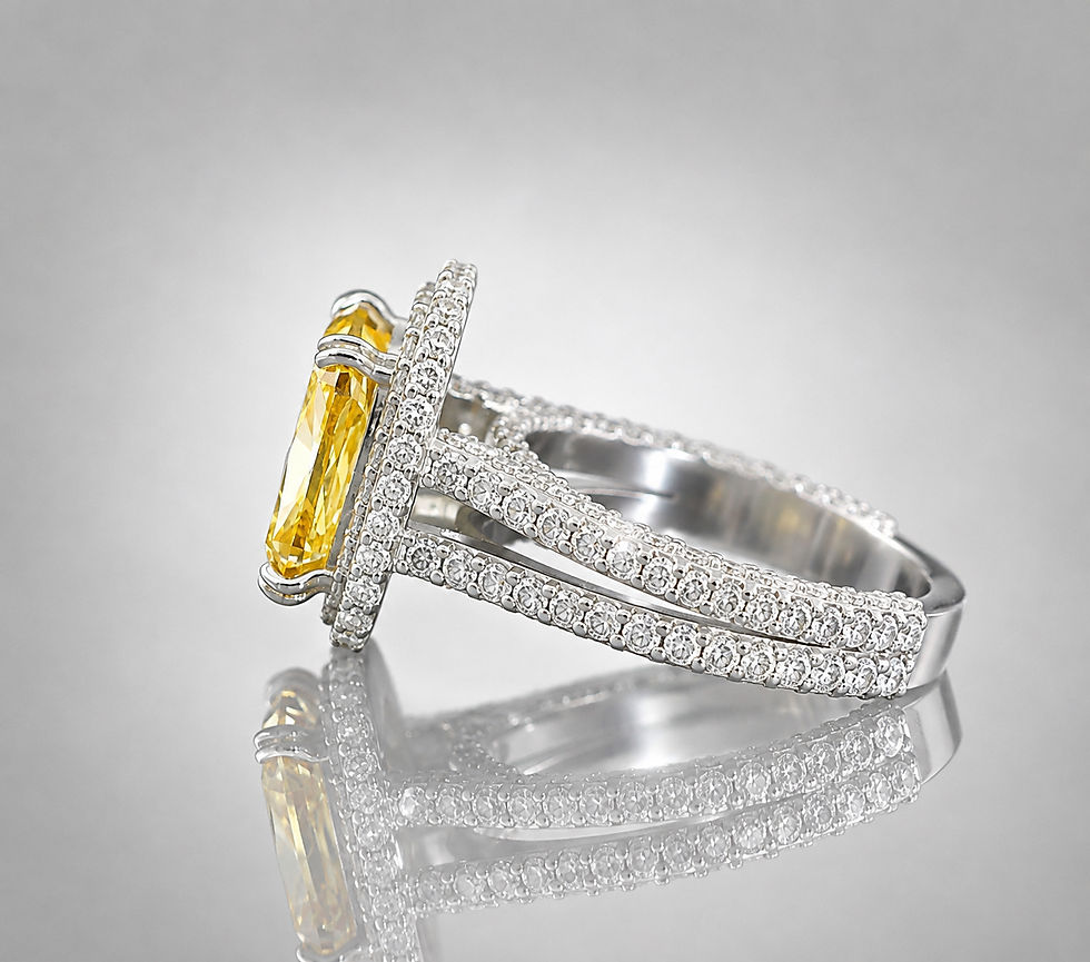 Thumbnail: 6.25 carat Yellow Elongated Cushion cut Ring