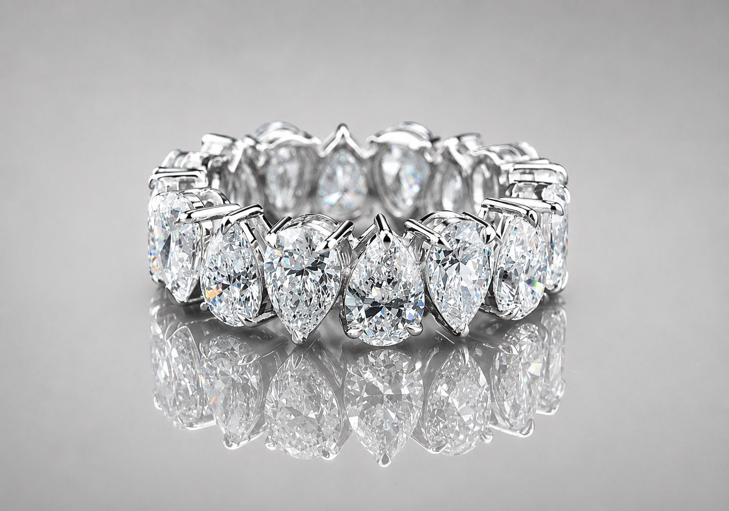 7 carat Pear Eternity Band