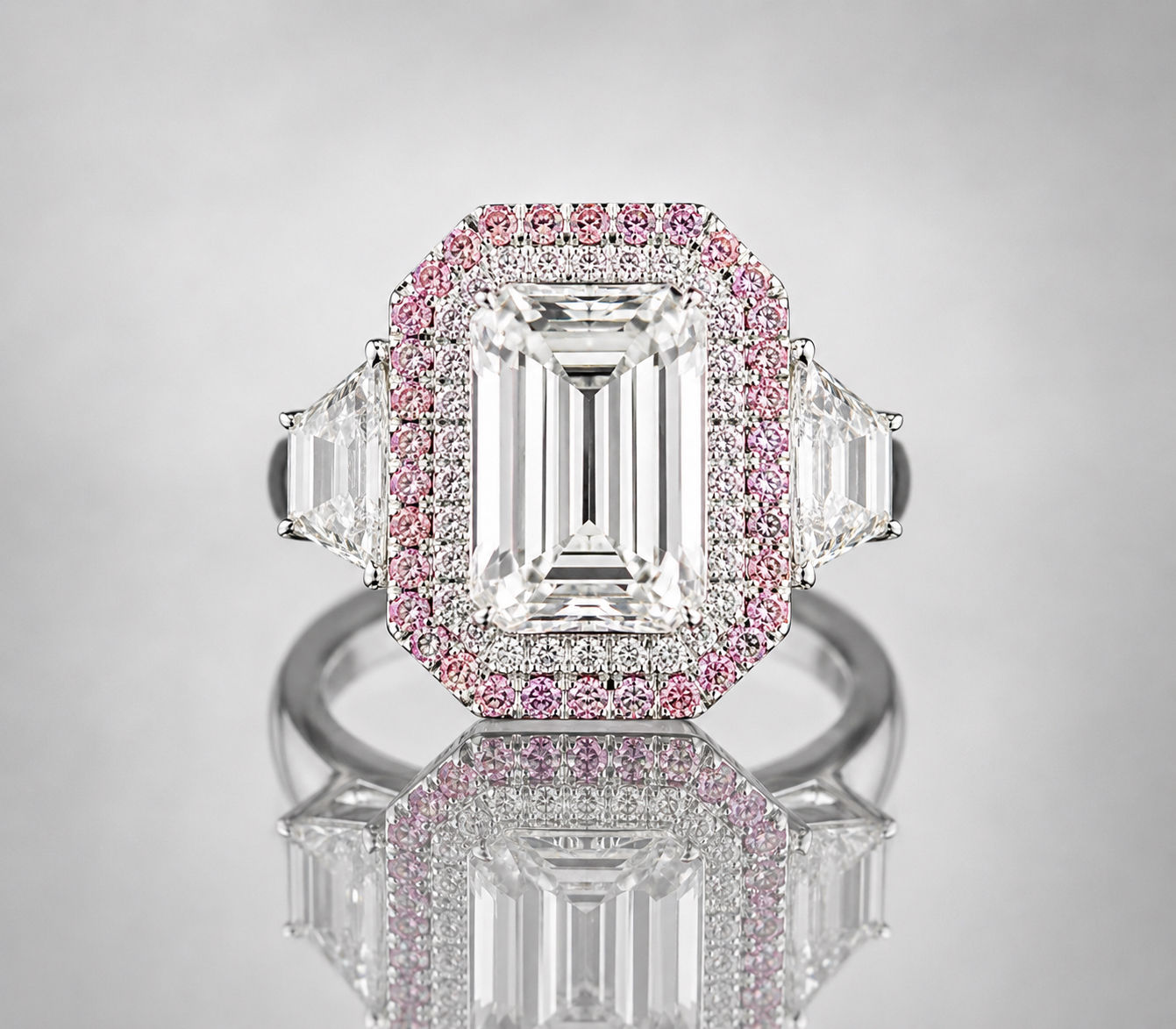 7.5 carat Pink Crisscut Diamond Ring