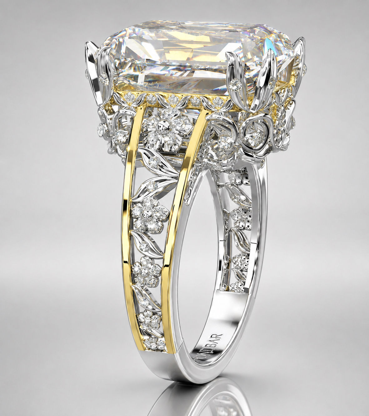 5 carat Floral Design Diamond Ring