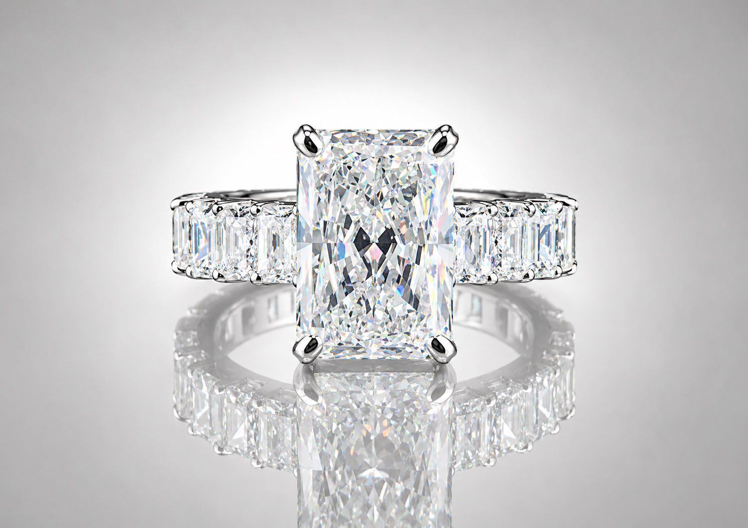 6.5 carat Radiant cut Diamond Ring
