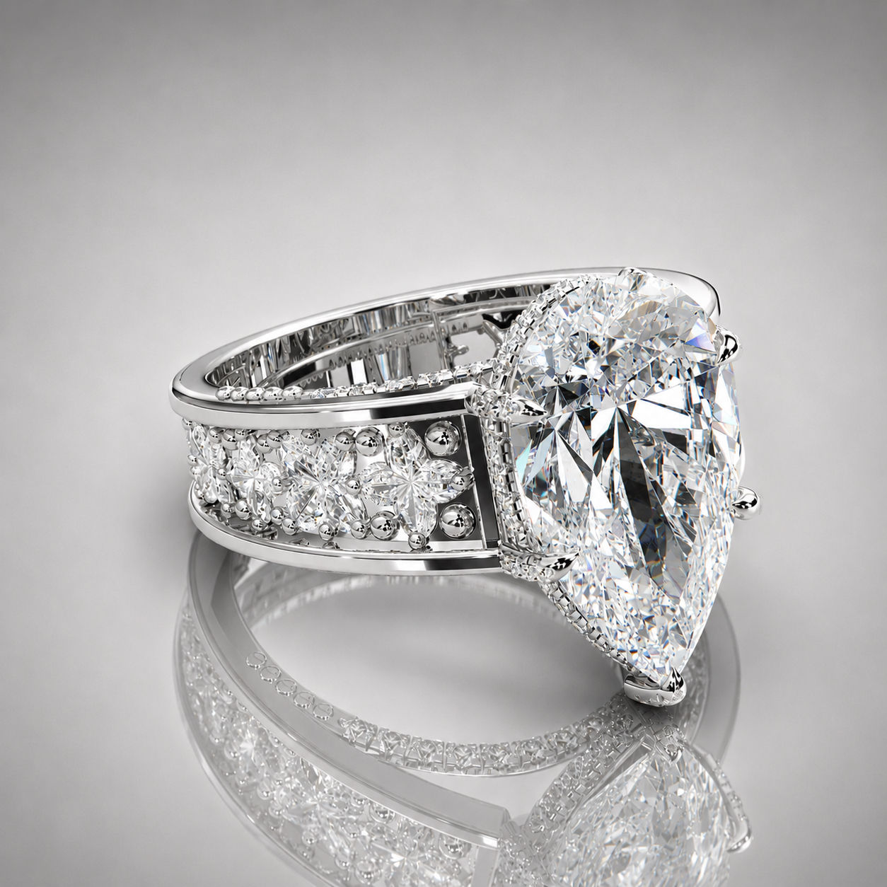 7.5 carat Pear Diamond Ring