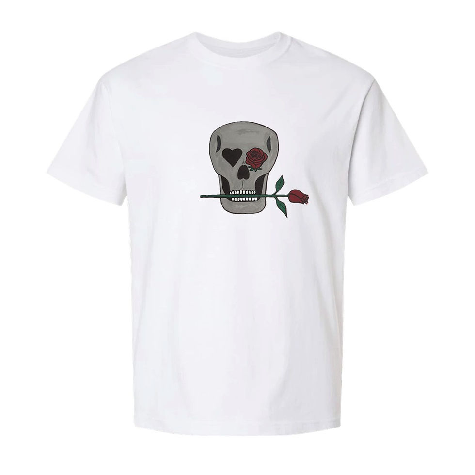 Thumbnail: Skull and Roses Unisex Heavyweight T-Shirt