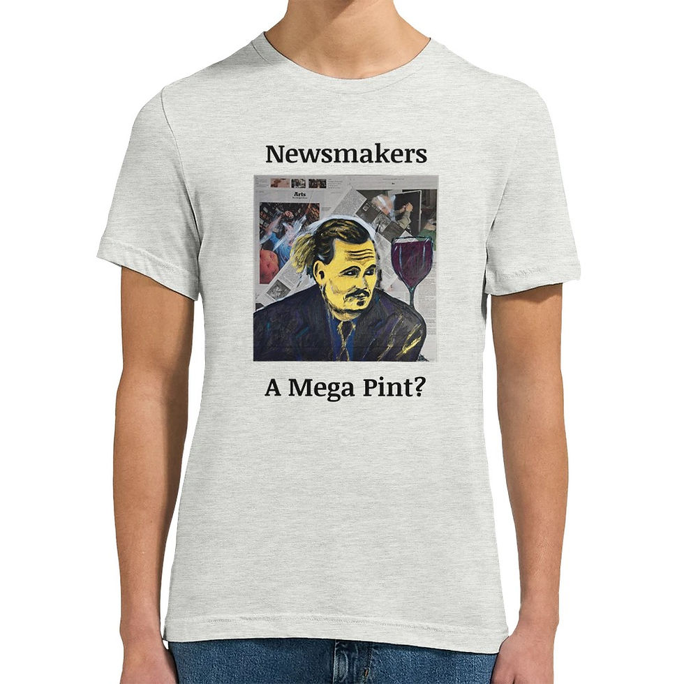 Thumbnail: "Newsmakers - A Mega Pint?"Triblend Unisex Crewneck T-shirt