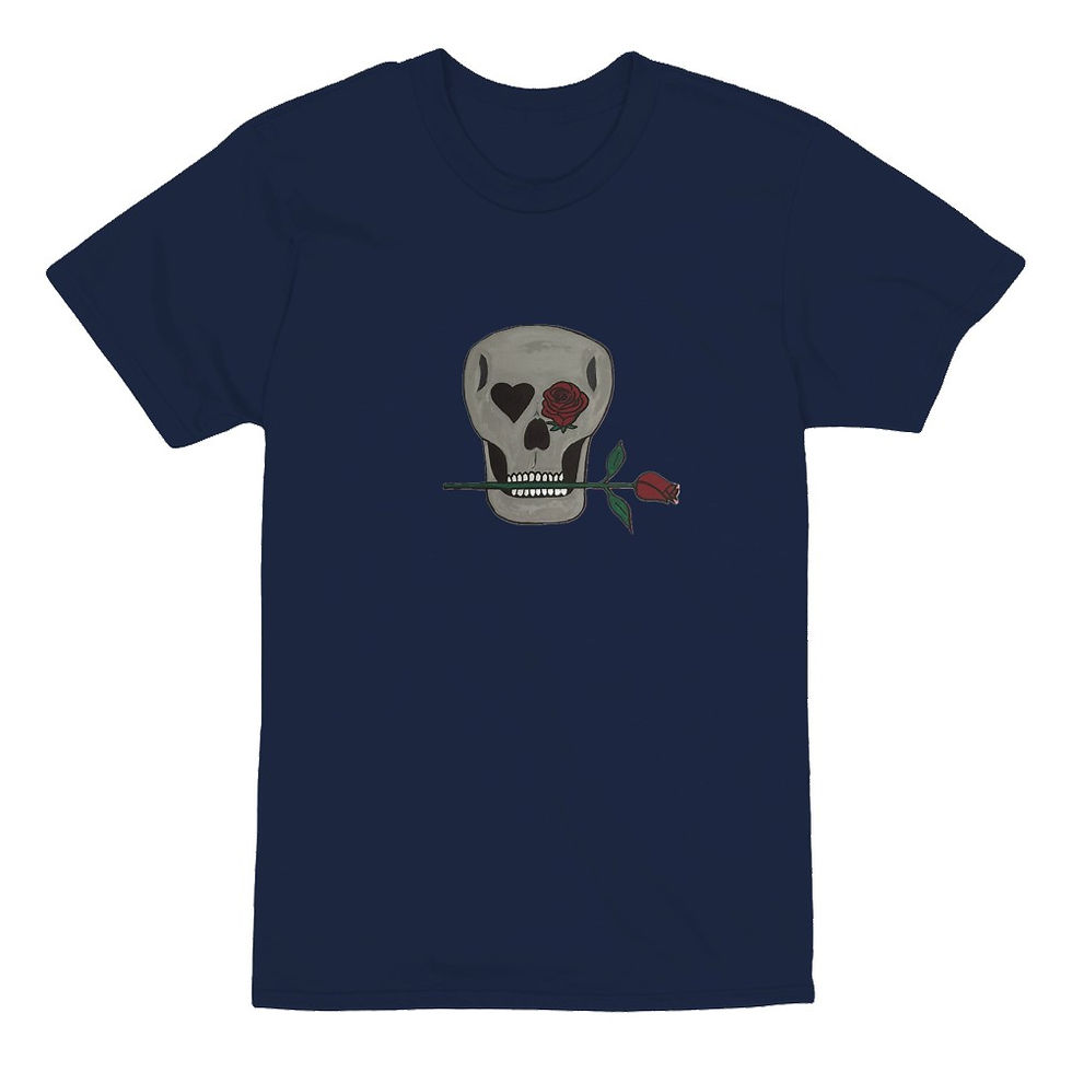 Thumbnail: Skull and Roses Unisex Heavyweight T-Shirt