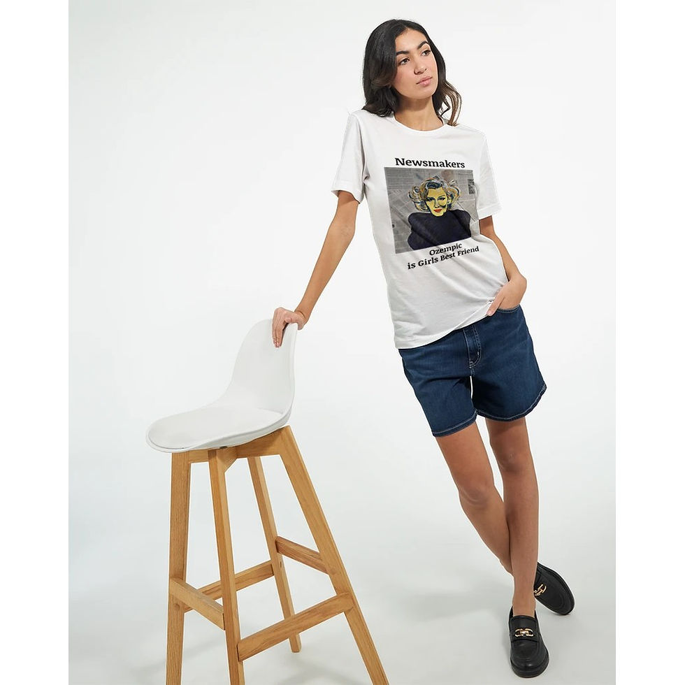 Thumbnail: "Newsmakers – Ozempic Is a Girl's Best Friend" Premium Unisex Crewneck T-shirt