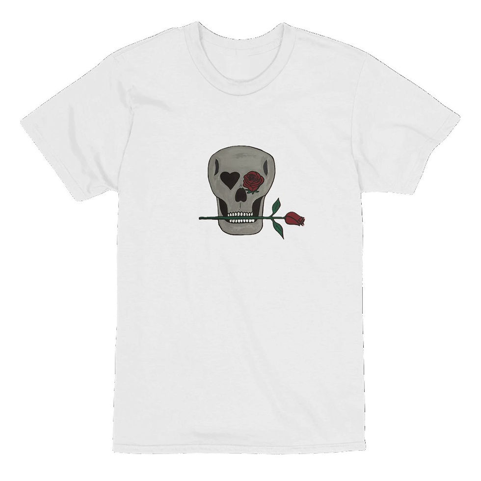 Thumbnail: Skull and Roses Unisex Heavyweight T-Shirt
