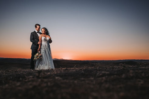 Almond Springs Wedding Couple Poses At Sunset