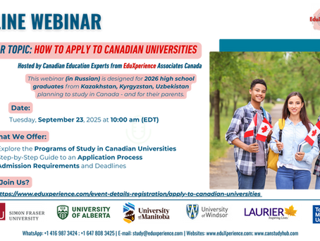 ONLINE WEBINAR: HOW TO APPLY TO CANADIAN UNIVERSITIES