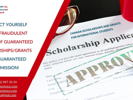 PROTECT YOURSELF FROM FRAUDULENT OFFERS OF GUARANTEED SCHOLARSHIPS/GRANTS AND GUARANTEED ADMISSION!