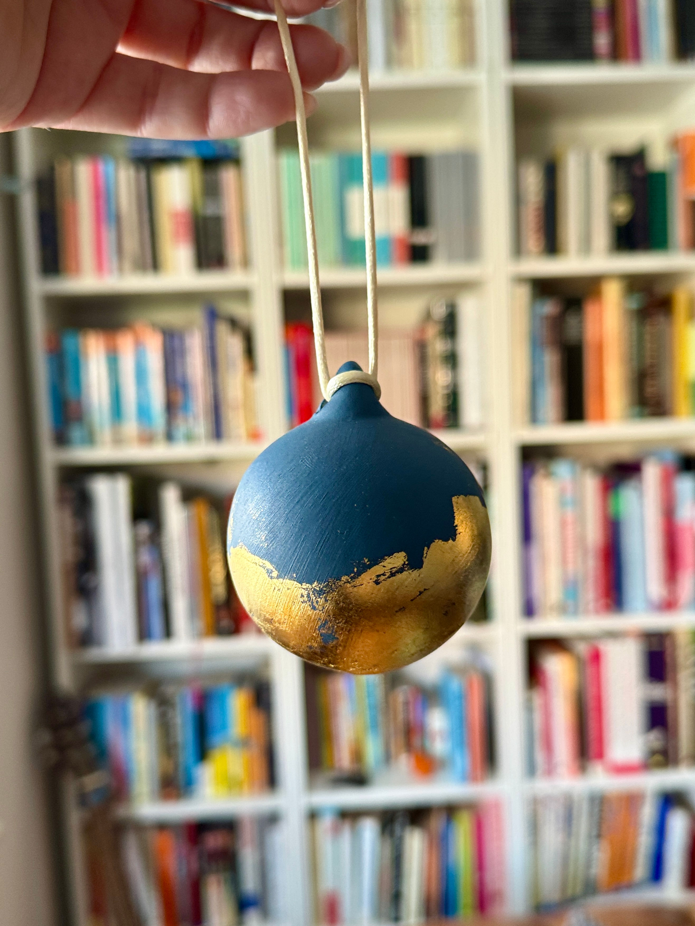 Ceramic Gilded Bauble -FRENCH BLUE