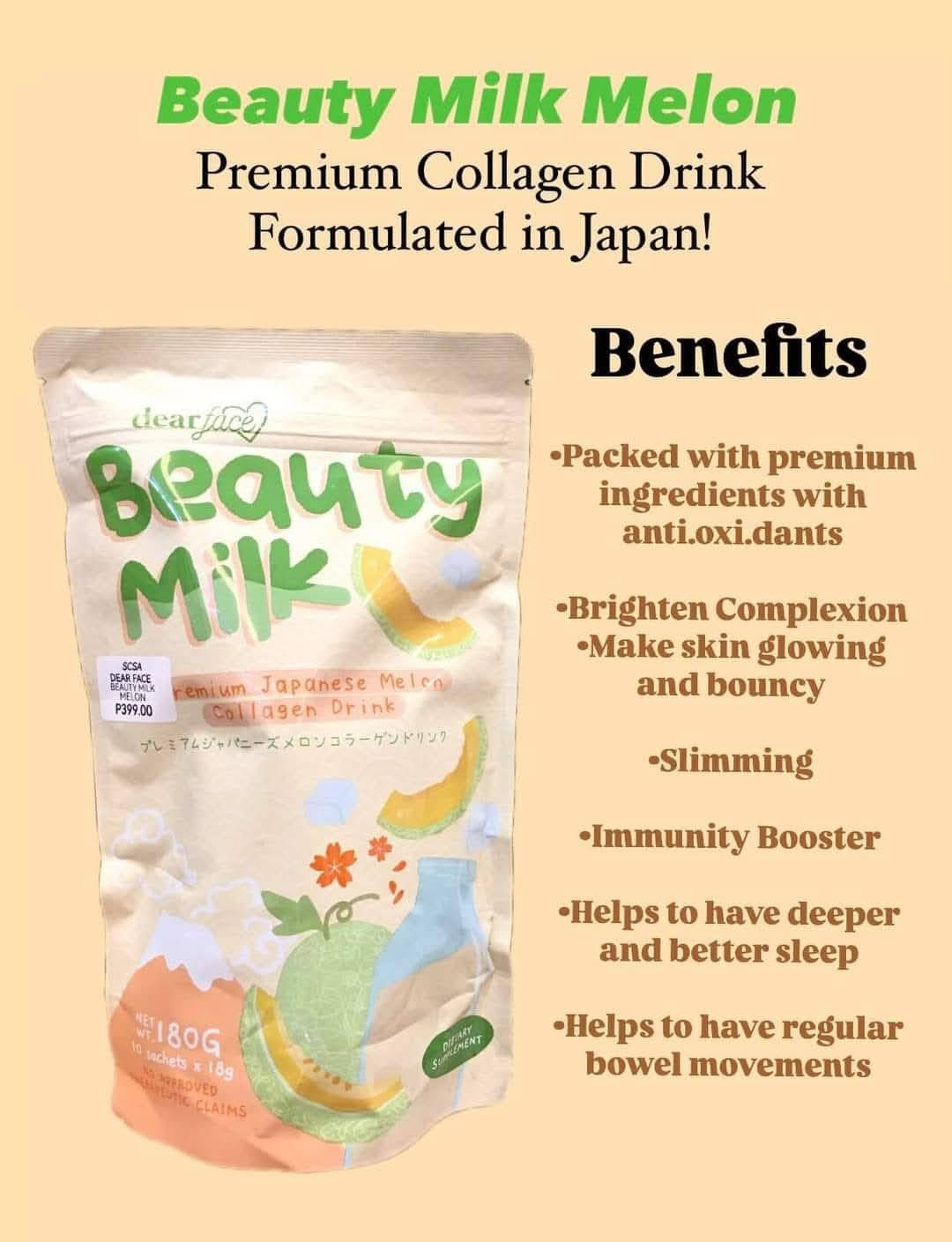 Beauty milk melon collagen drink