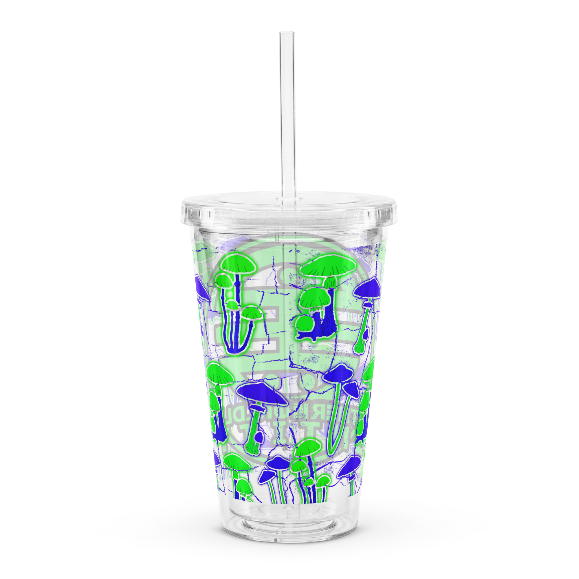 Otherworldly Mushroom Clear plastic tumbler