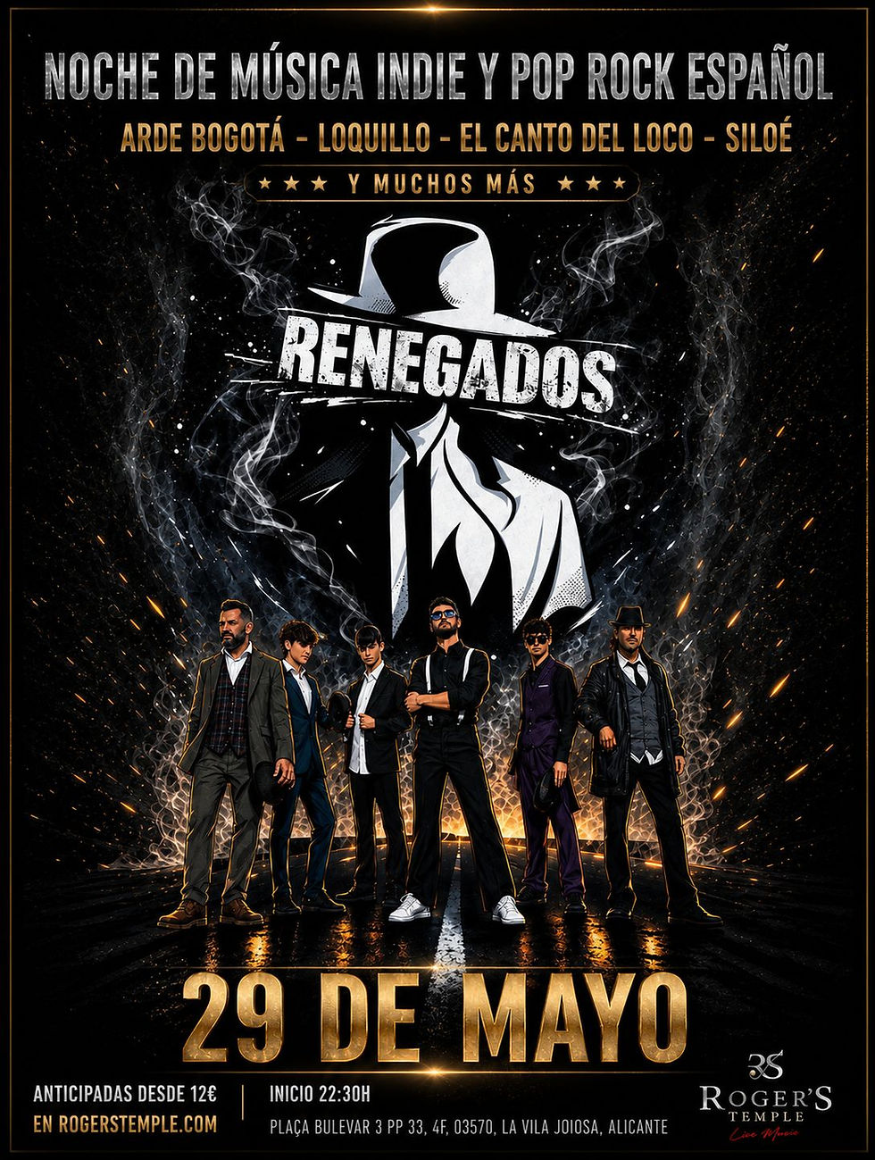 RENEGADOS: La Gran Noche del Indie y el Pop Rock Español en Roger’s Temple