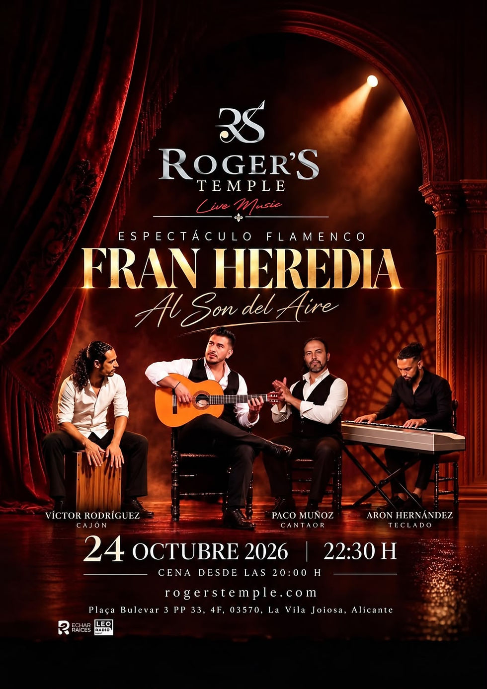 ESPECTÁCULO FLAMENCO: Siente la magia de Fran Heredia y su show "Al Son del Aire" en Roger's Temple