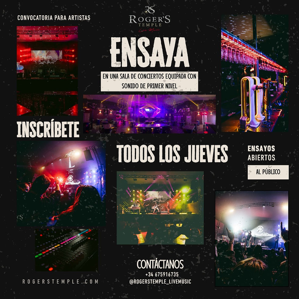 Jueves de "Open Rehearsal" en Roger's Temple: ¡Ensayos en directo abiertos al público!