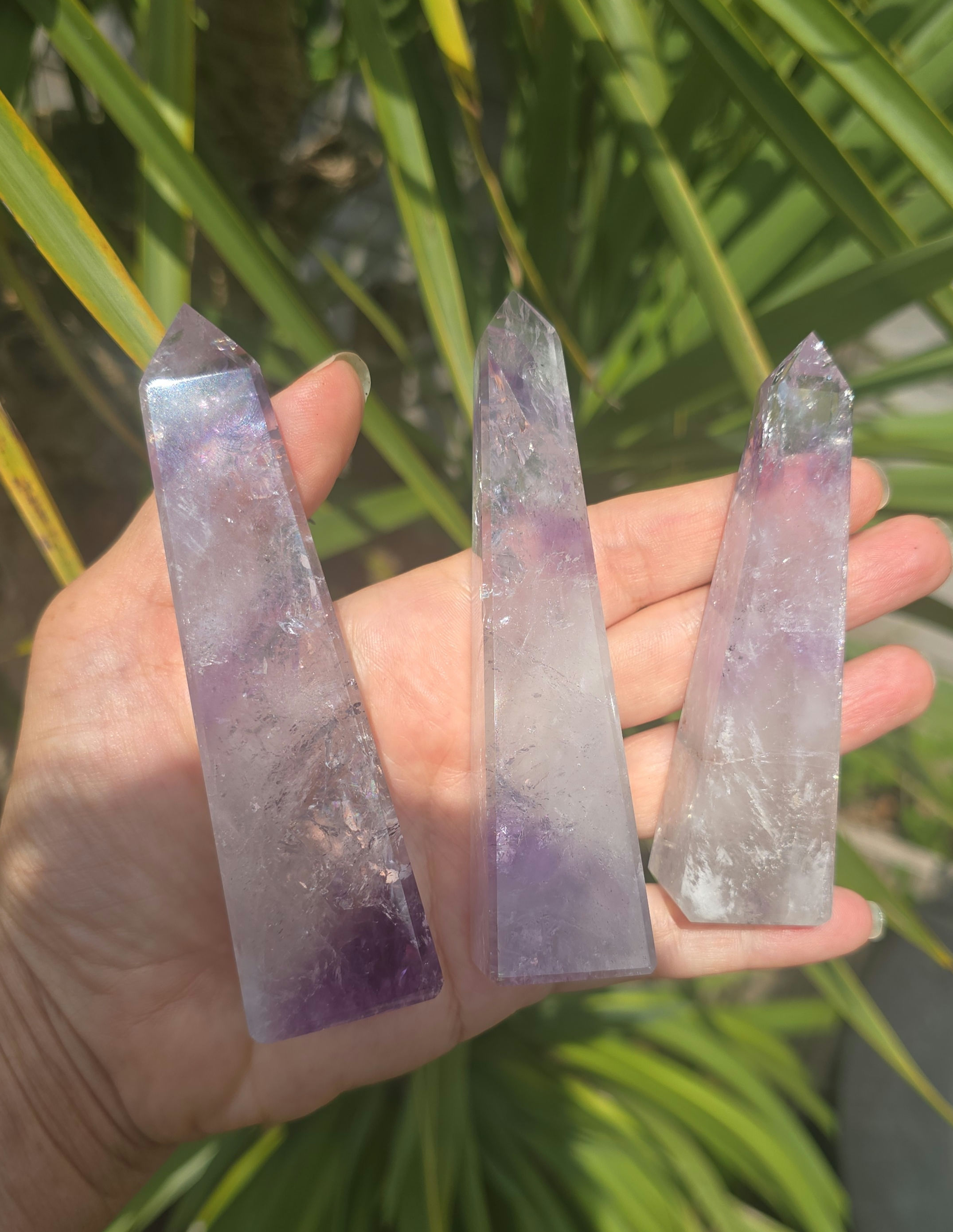 Brazilian Phantom Amethyst Obelisks 