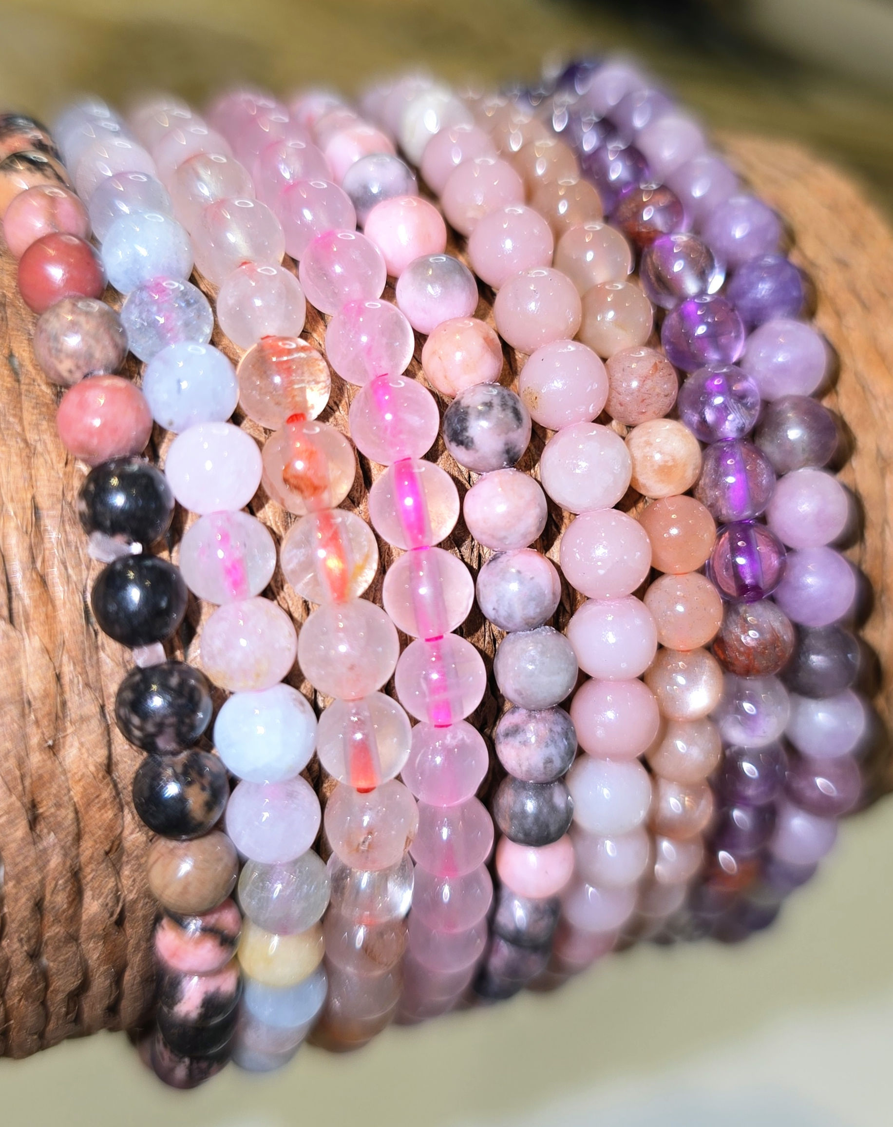 Crystal Bracelets 4mm (Pinks & Purples)