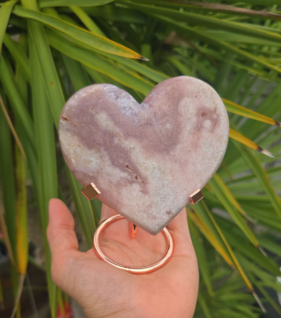 Pink Amethyst Heart with Stand