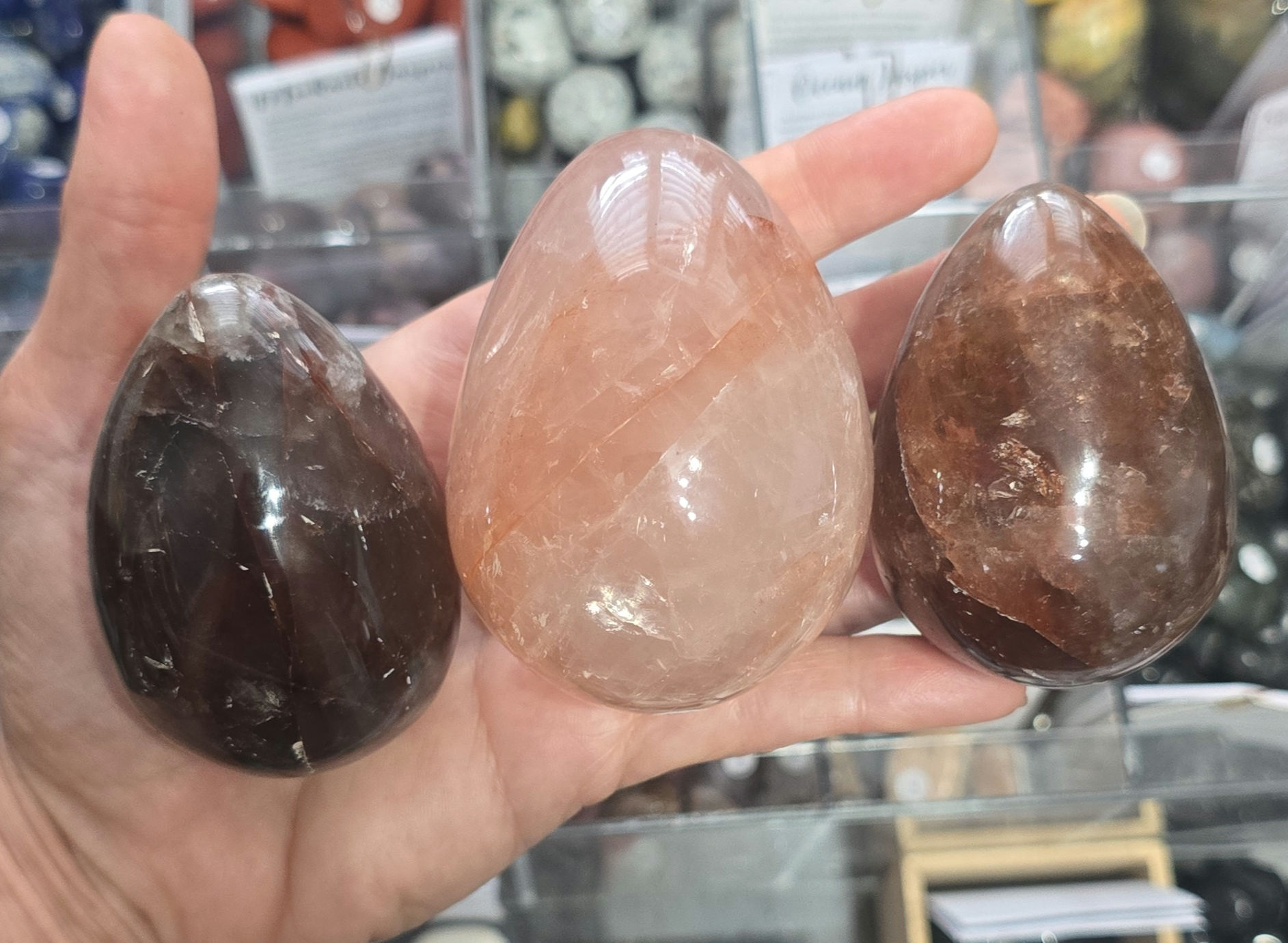 Madagascan Fire Quartz Eggs from £12.40