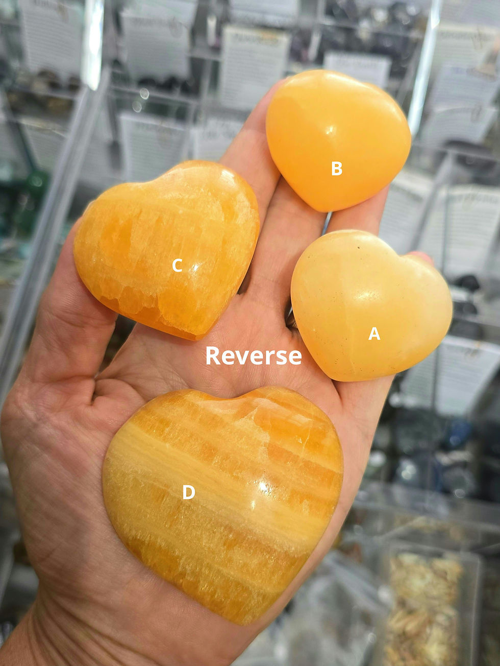 Orange Calcite Hearts