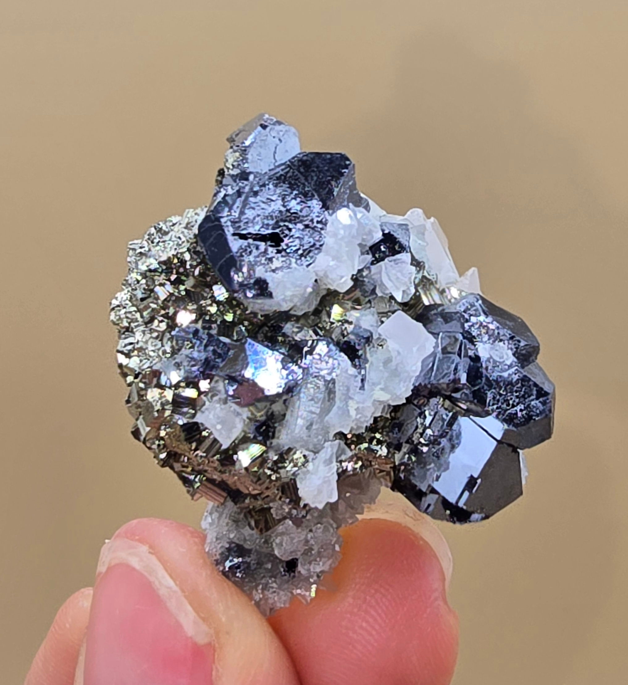 Quartz, Pyrite, Galena Cluster Specimen from Bulgaria 