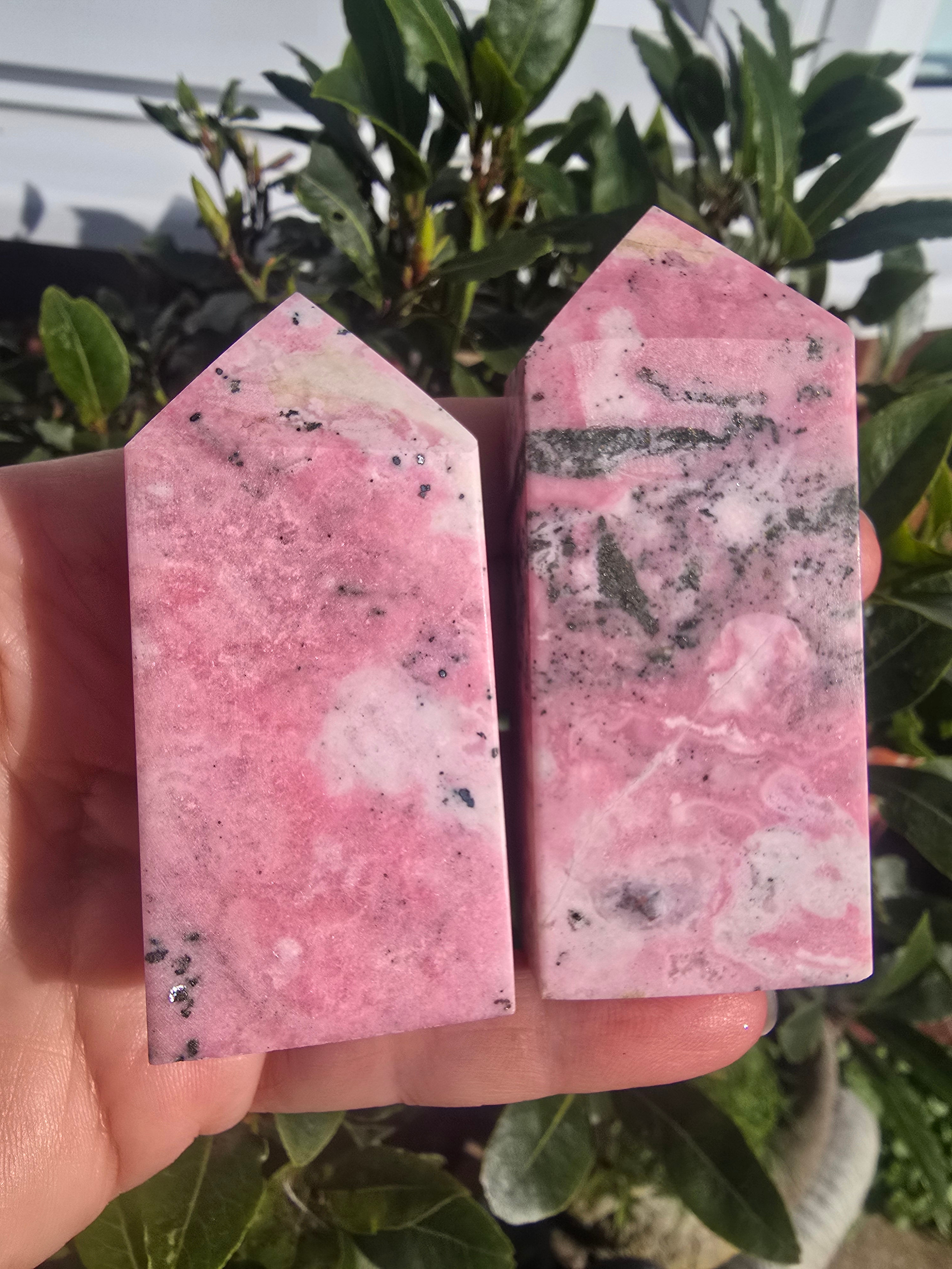 Bubblegum Rhodonite Points - Peru From £16.10