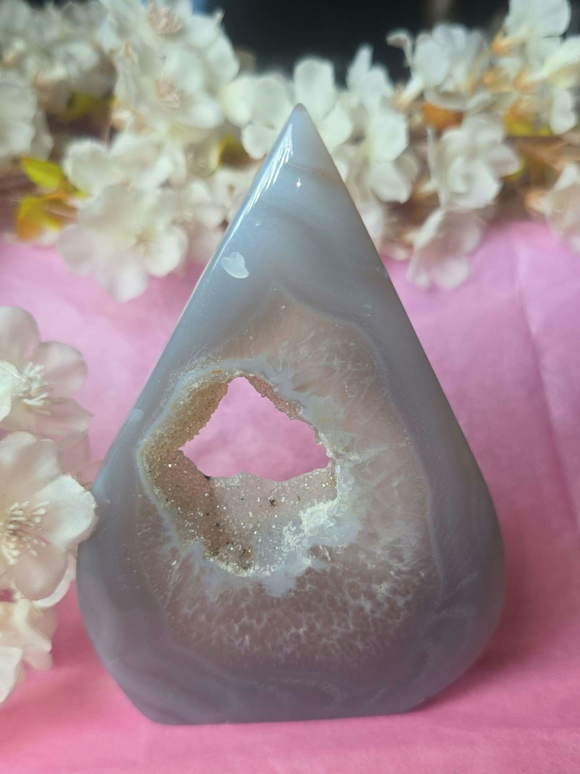 Brazilian Druzy Agate Teardrop Freeform 