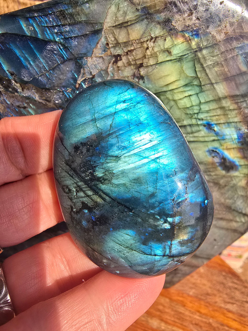 Thumbnail: Small Labradorite Palm Stones 30g-54g from £2
