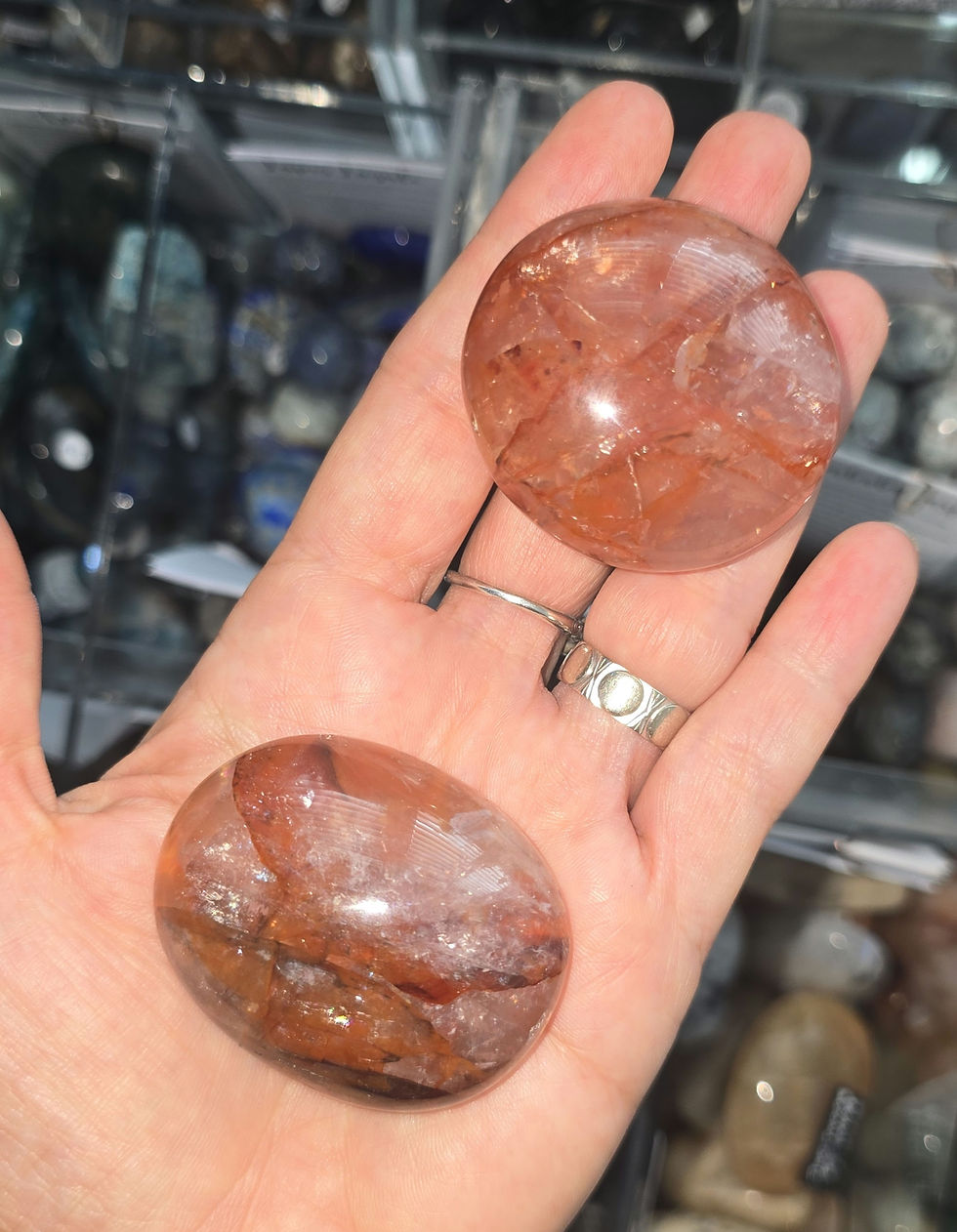 Fire Quartz Palm Stones From £8