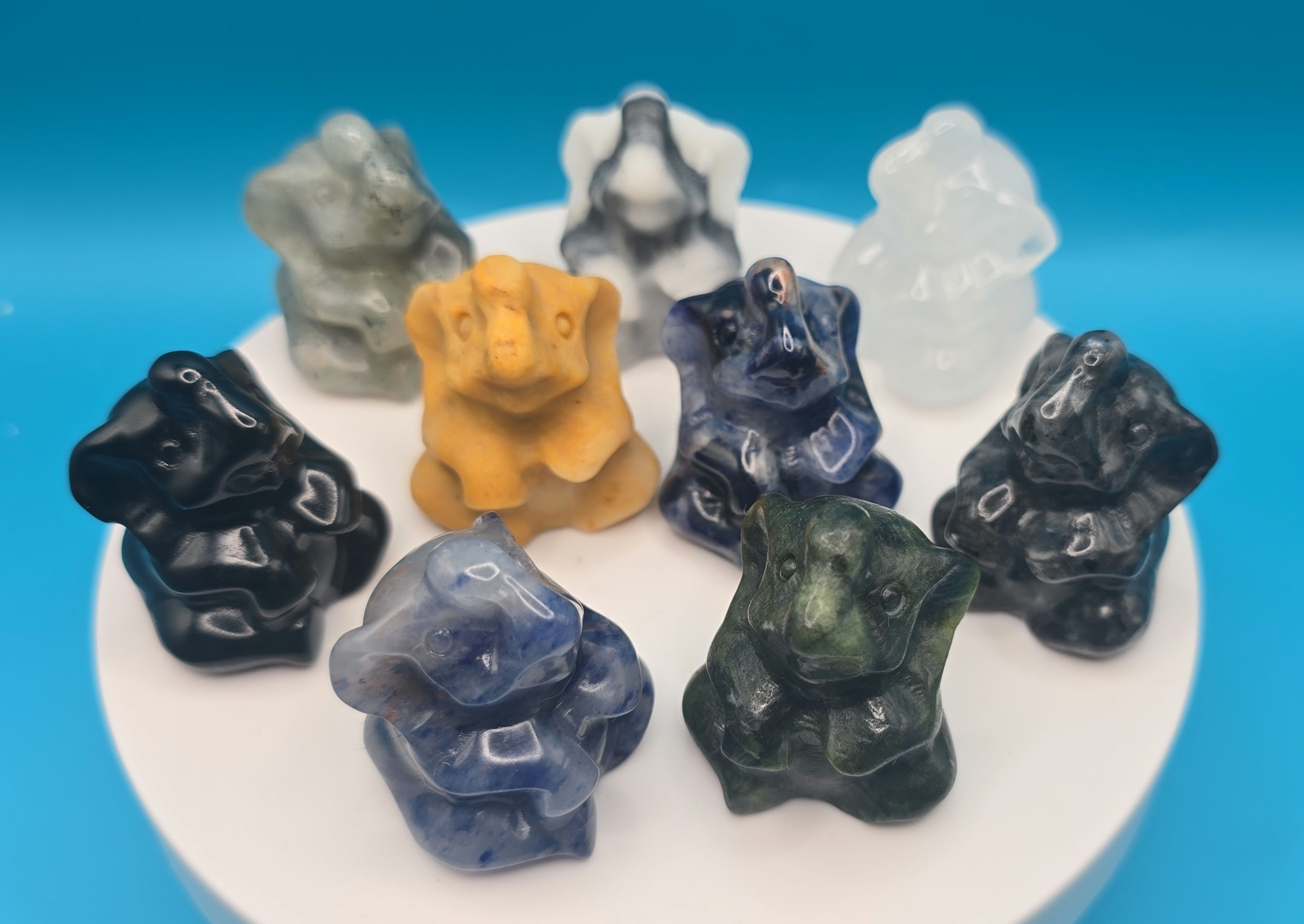 Sitting Crystal Elephants