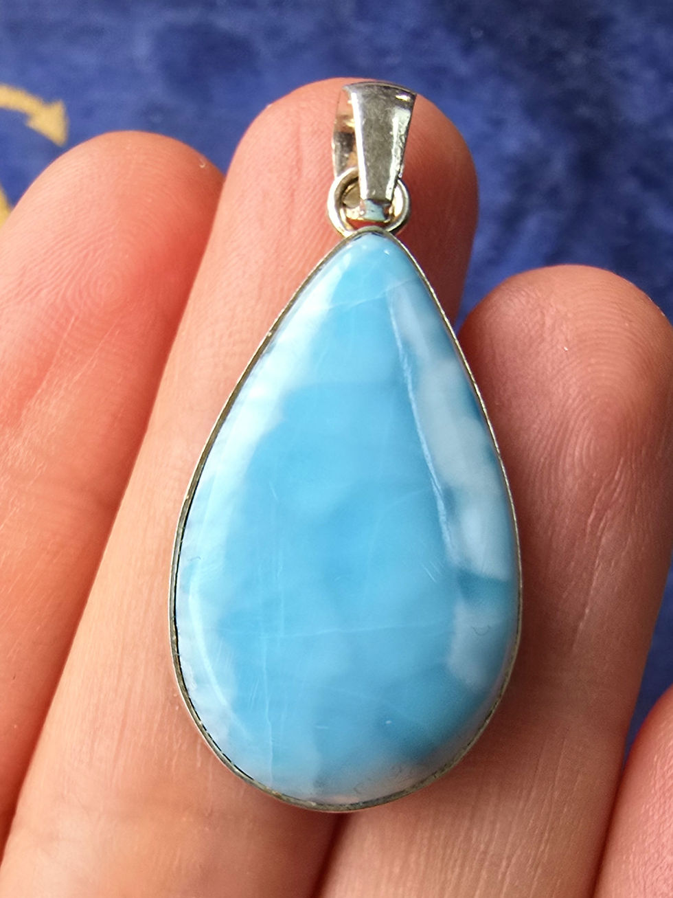 Thumbnail: Genuine Larimar 925 Silver Pendants from Dominica