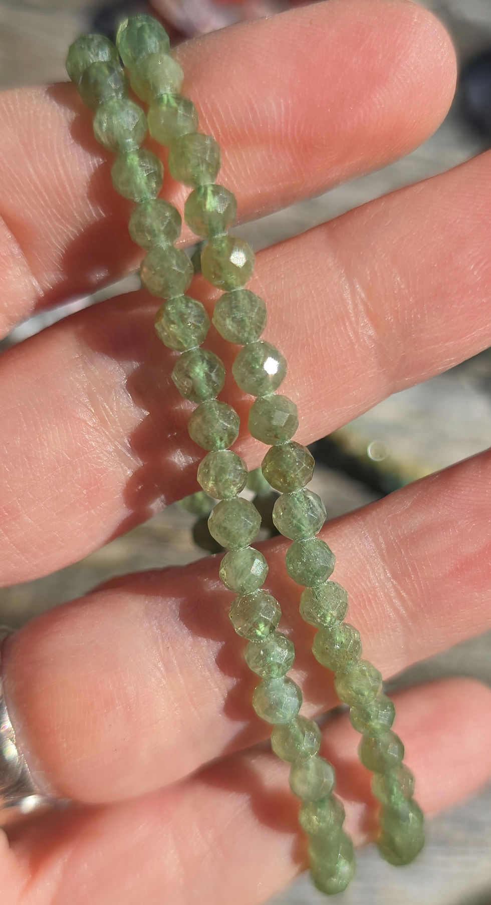 Thumbnail: 4mm Faceted Bracelets - Green Tones