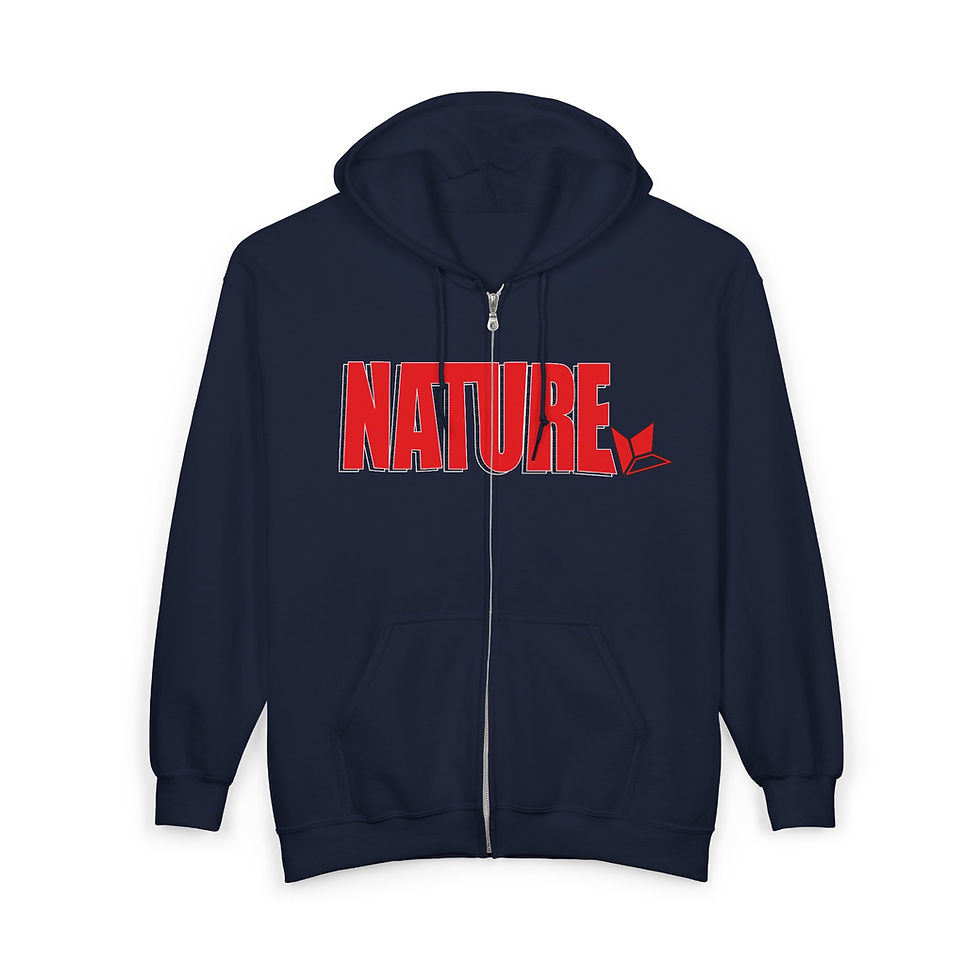 Thumbnail: Bold NATURE (Red) Zip Front Hoodie (Mens)