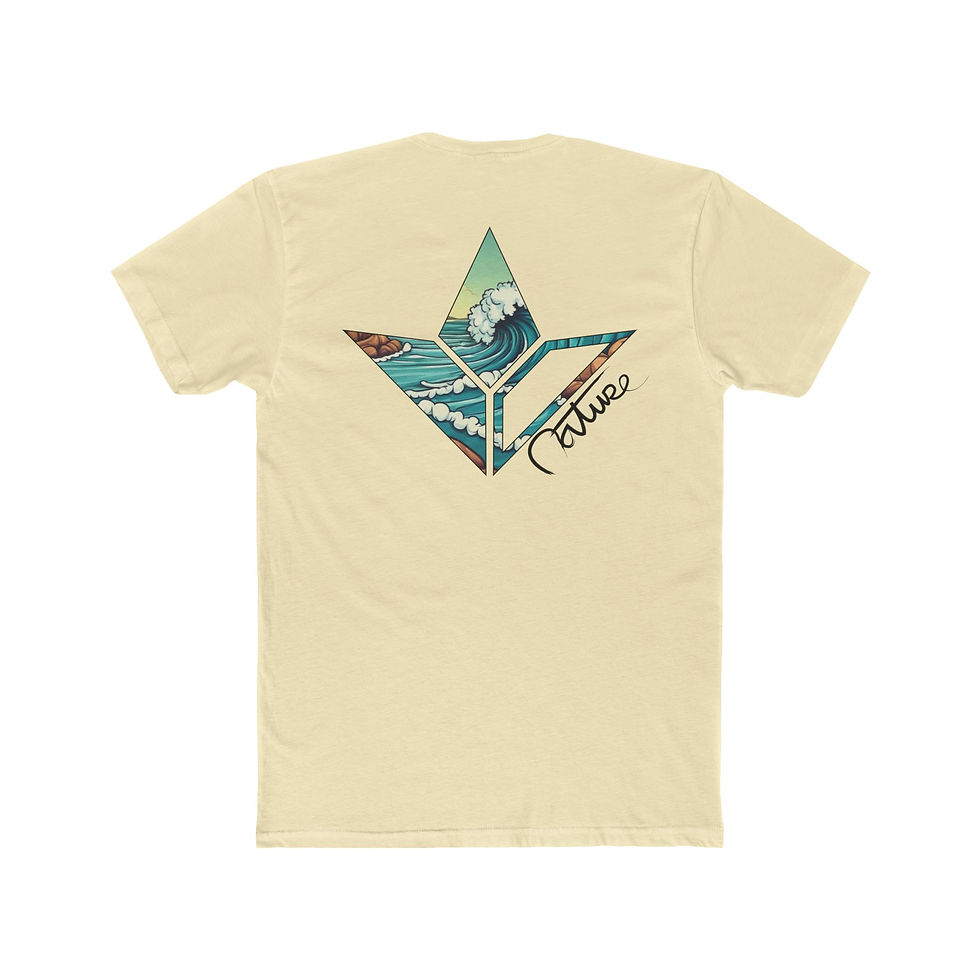 Thumbnail: Copy of Unisex Cotton Crew Tee - Nature Wave Graphic T-Shirt