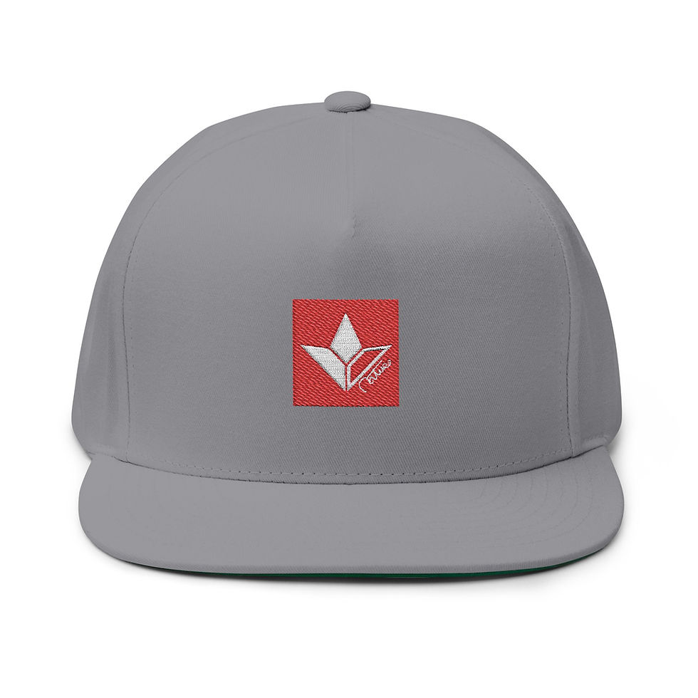 Thumbnail: Aloe Squared (Red) Embroidered Flat Bill Cap