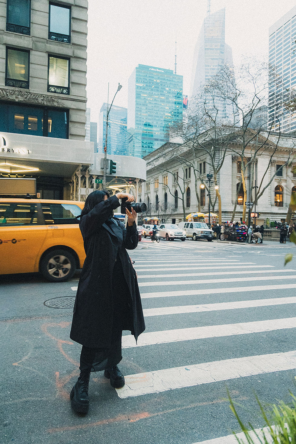 CEO of Papillon Visuals, Rachel White, taking elopement photos in New York City Urban Setting