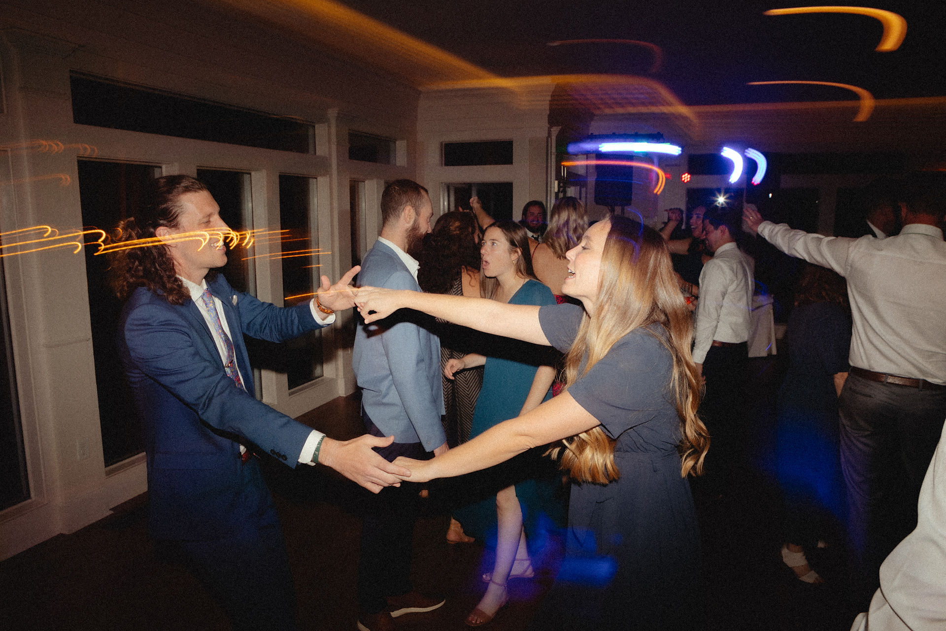 reception dance floor candids friends