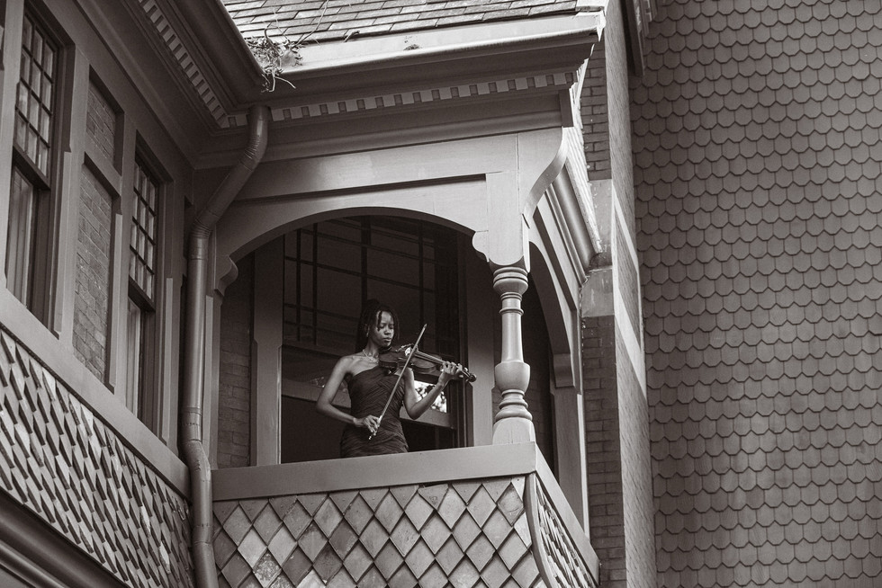Violinist at SCAD Ivy Hall for Black Tie Wedding