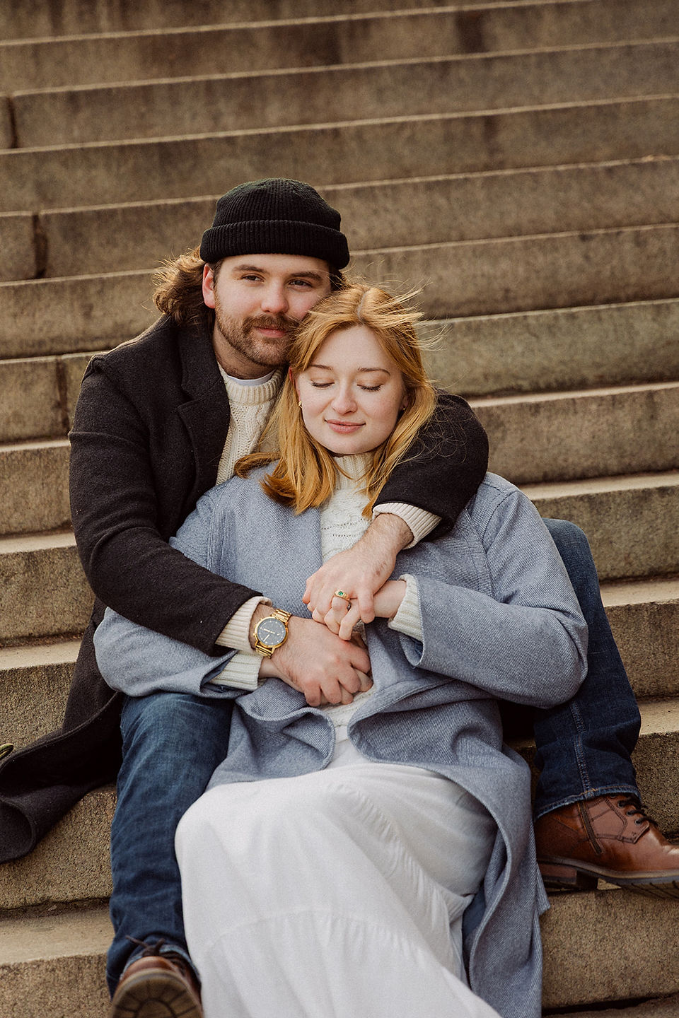 Central Park couples session, NYC engagement photography, New York City couple photographer, early spring Central Park, Bethesda Terrace NYC, Bethesda Fountain couples photos, Le Pain Quotidien Central Park, Broadway dancer couple, cinematic couples photography, editorial engagement photos NYC, romantic Central Park session, natural movement couple portraits, luxury NYC couples photographer, film inspired photography, intimate love story photography, cozy spring NYC aesthetic, hand in hand walking photos, documentary couples session, travel engagement photography NYC