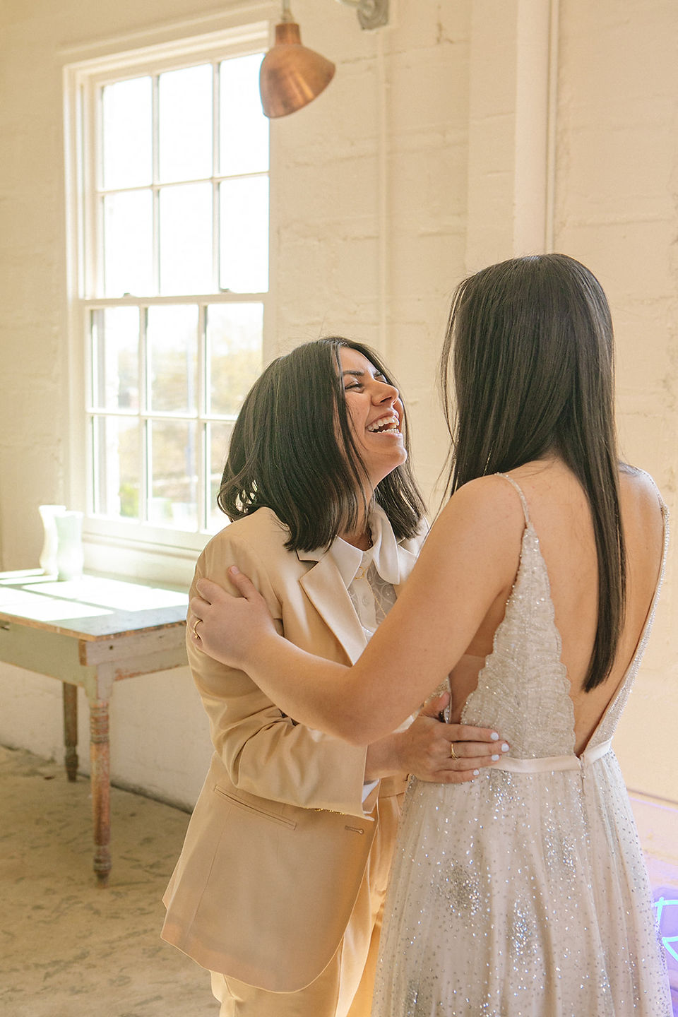 lesbian wedding first look atlanta