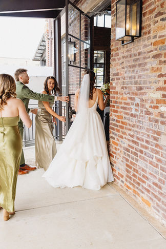 Beautiful and stylish wedding at Midtown Atlanta Wedding at Bishop Station post ceremony photoshoot