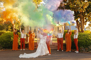 pride themed wedding party photos at corey farms