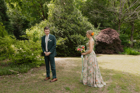 Spring wedding at the State Botanical Garden of Georgia in Athens featuring colorful floral wedding details, a chapel ceremony, romantic garden portraits, and joyful reception moments captured by an Athens wedding photographer